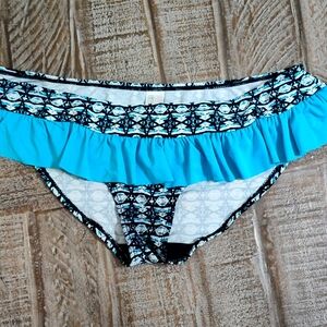 Curvy Kate Cocoloco Blue and Black Patterned Bikini Bottoms size 16 Make offer!!